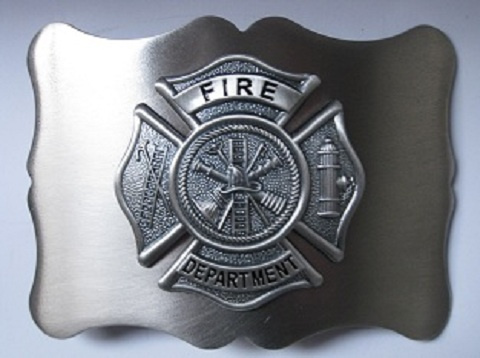 Fire Department Belt Buckle - Antiqued