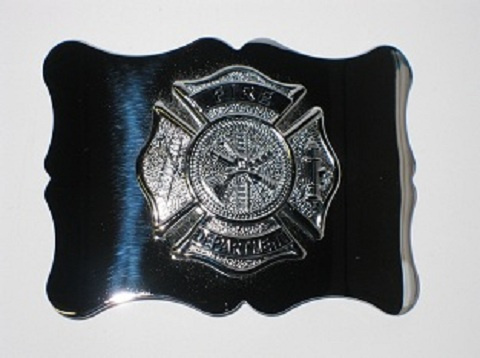 Fire Department Belt Buckle - Chrome