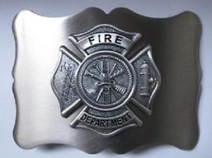 Fire Department Buckle - Chrome